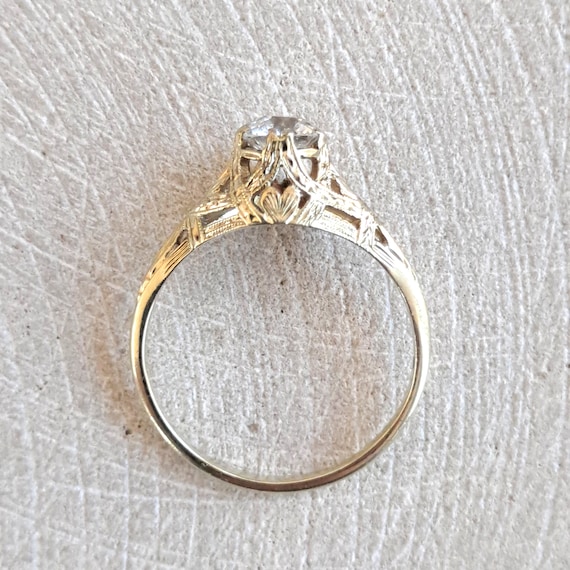 Antique Diamond Engagement Ring .54 Ct Old Europe… - image 5
