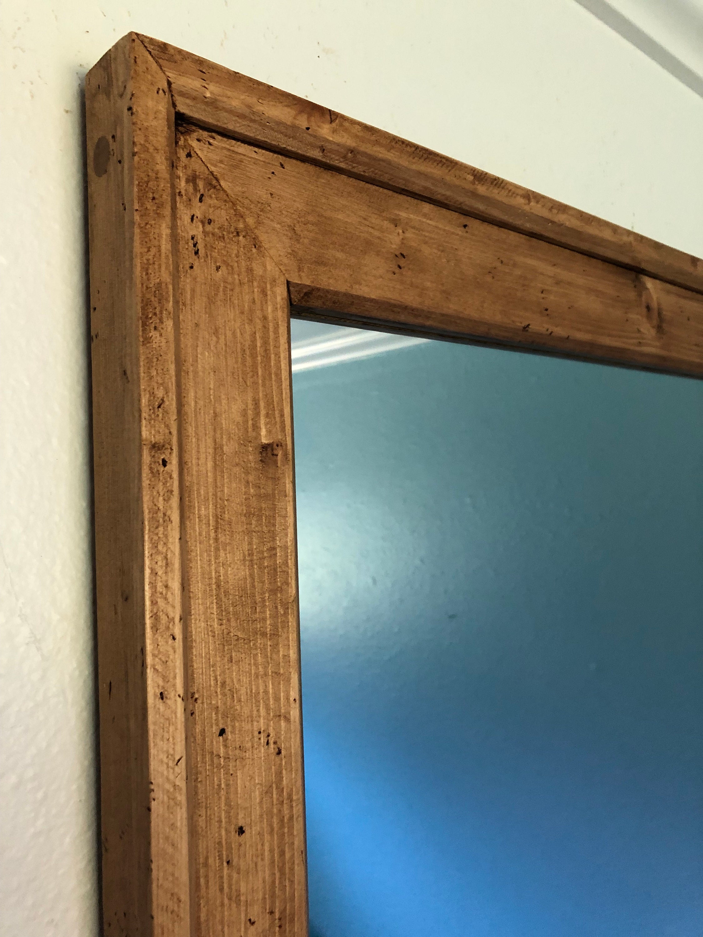Large Knotty Pine 36 x 24 Mirror Frame Hand Etsy