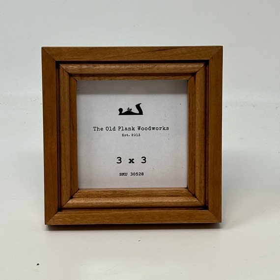 Mini Cherry Wood Picture Frame: 3x3 Photo Display - Etsy