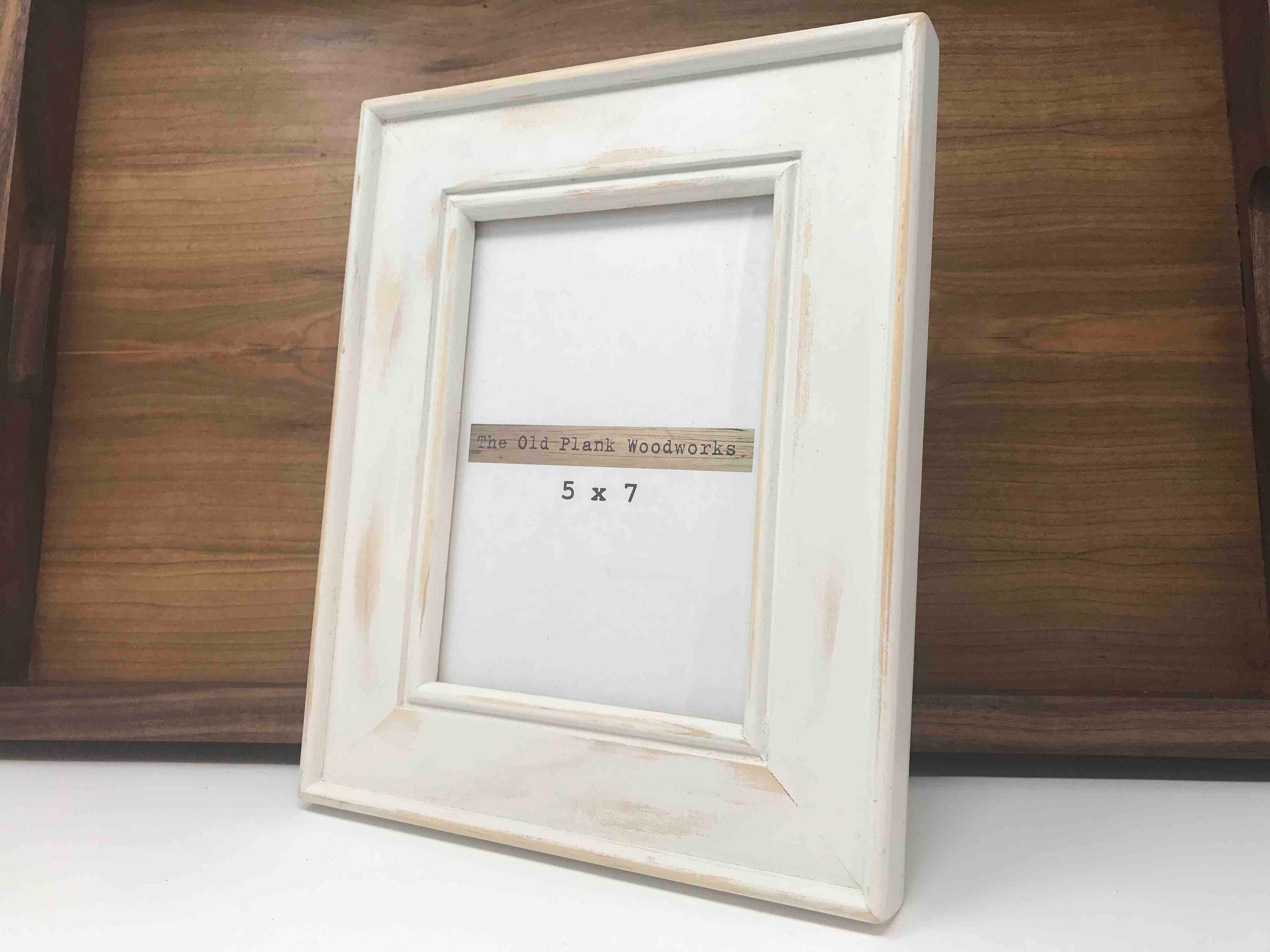 White 5 x 7 Picture Frame Solid Pine Handmade Hand Etsy
