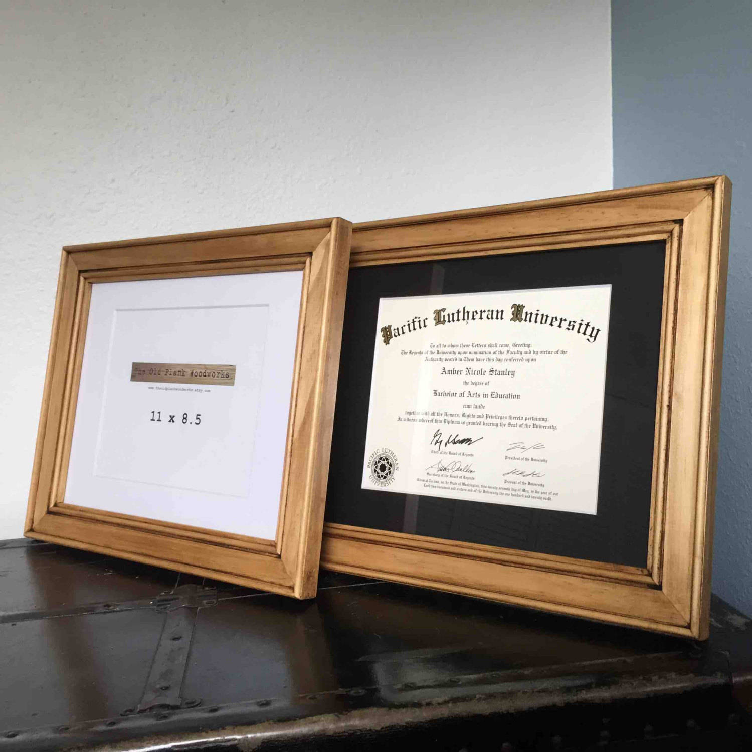 LTYHHK Diploma Frame 14x17 in legno massello nero, visualizza diplomi 14x17 con nero su oro opaco o 30x20 pollici senza tappetino, Diploma Frame 14x17 Certificate Frames (LK1620BG