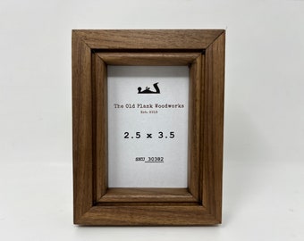 Walnut Mini Picture Frame: Solid Wood 2.5" x 3.5"