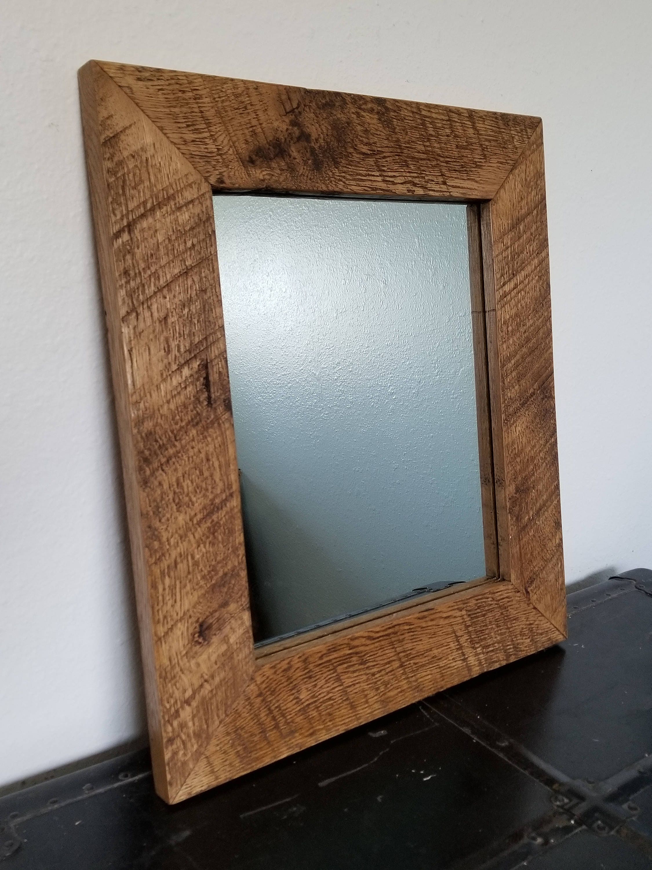 Rustic Oak 21 3 4 X 18 Mirror Frame Handmade Out Of Reclaimed White