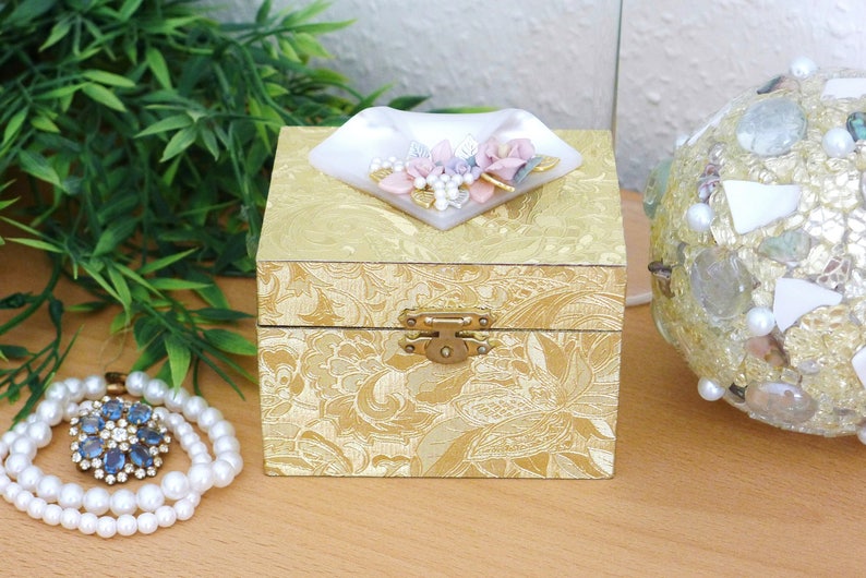 Jewel Case Gold, Gift Box With Lid, Gift Boxes for Women, Small