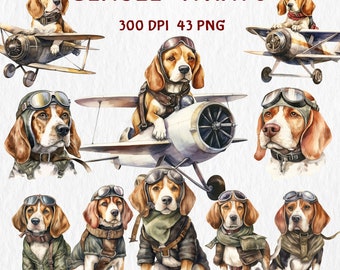 Beagle Aviator Watercolor Clipart PNG, Gog Clipart, Beagle Clipart, animal pilots , Animal Clipart 43 PNG Transparent Background