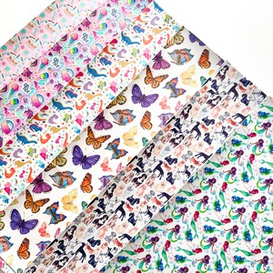 Fun Character & Animal Prints Faux Leather Fabric Sheet, Fabric Supplies for DIY Hair Bow Headband Accessories,  Purse Earring Bookmark
