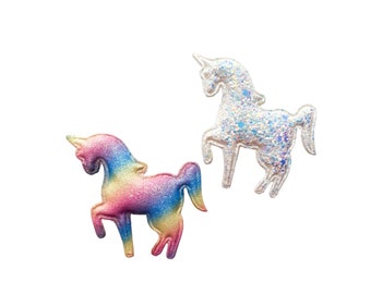 Glitter Unicorn Clip Embellishments for Girls Hair Clips Baby Accessories or Sewing,  DIY Baby Headbands Canadian Crafting Supplies