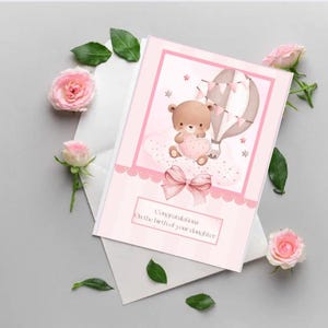 Carte personnalisée nouveau-né - naissance - petite fille