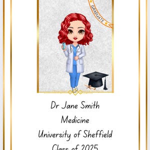 Carte de fin d'études - femme médecin - NHS