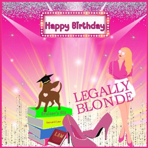 Cartão de aniversário - - personalizado - - legalmente loira - musicais