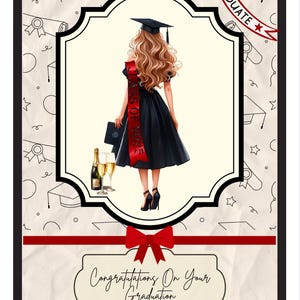 Carte de remise des diplômes - personnalisée - femme