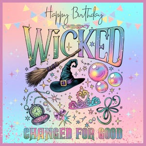Carte d'anniversaire - - personnalisée- - wicked - comédies musicales