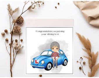Personalised congratulations driving test card