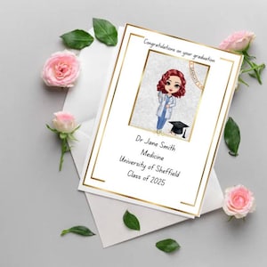 Carte de remise des diplômes - femme médecin