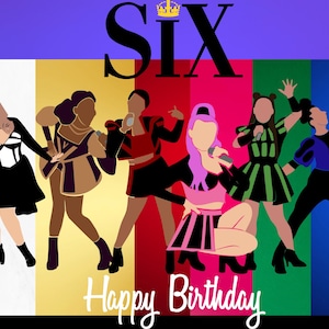 Verjaardagskaart: Six the Musical geïnspireerd