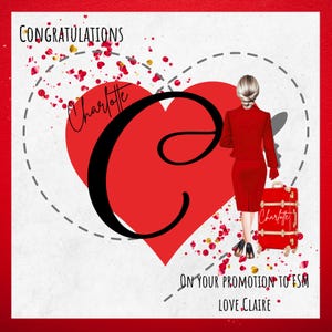 Tarjeta de felicitación para la tripulación de cabina - alas - virgin atlantic