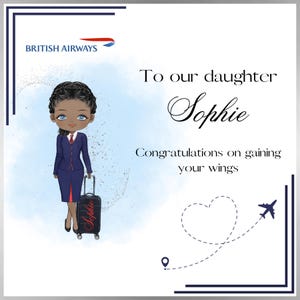 Tarjeta de felicitación para tripulantes de cabina por jubilación - British Airways - BA