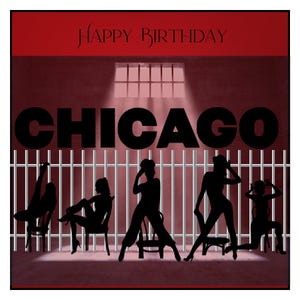 Cartão de aniversário - - personalizado - - musicais - Chicago
