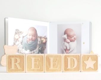 Baby Wooden Keepsake Blocks, Personalized, New Baby Gift, Set Of Baby Keepsake Blocks, Birthday Gift, Name Blocks, Woodland Nursery