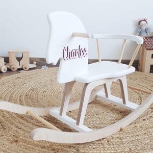 Rocking Horse / Wooden Personalized Toddler Rocking Horse / Christmas, Baby Shower, Birthday Custom Gift / Pastel Color Toys for Girl or Boy
