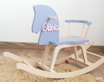 Wooden Rocking Horse, Custom Personalized Rocking Horse, Toddler Rocking Horse, Classic Rocking Horse Wooden Handmade Child Toys