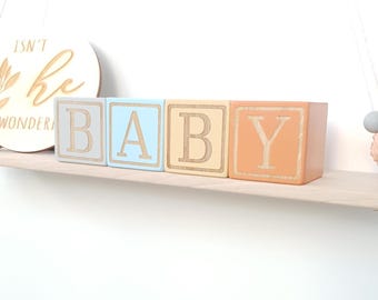 Baby Name Blocks, Personalized Nursery décor, Baby Photo Prop, New Baby Shower Gift