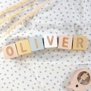 Bloques de madera con letras, bloques personalizados para bebés, juguete de madera con letras personalizadas del alfabeto para bebés, decoración de guardería, accesorio fotográfico para bebés, baby shower