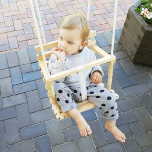 Baby Swing, Personalized Wooden Handmade Swing, First Birthday Personalized Baby Gift, Outdoor Indoor Swing