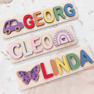 Rompecabezas con nombre personalizado para niños pequeños, regalo de Pascua, primer cumpleaños y baby shower.