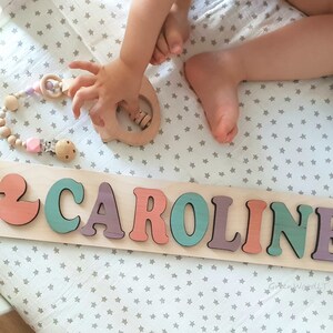Personalized Name Puzzle With Pegs New Baby Gift Wooden Etsy Personalized Name Puzzle With Pegs New Baby Gift Wooden Etsy