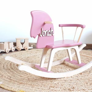 Wooden Rocking Horse for Baby or Toddler/ Personalized Rocking Horse/ Personalized Baby Shower Gift