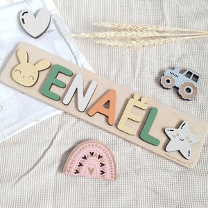Rompecabezas personalizado con nombre, tablero de rompecabezas con nombre de niño pequeño, regalo de cumpleaños, regalo de baby shower