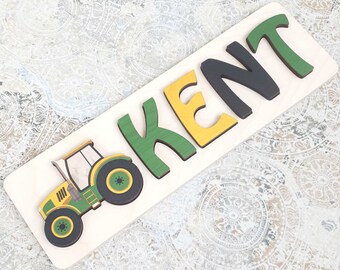 Personalized Name Puzzle | New Baby Gift | Wooden Toys | Baby Shower | Christmas Gifts for Kids | Wood Toddler | First Birthday Gift