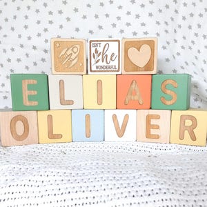 Personalized Name Blocks, Alphabet Baby Custom Letter  Wooden Blocks, Natural Nursery Decor,  Custom Baby Cube, Keepsake Baby Shower Gift
