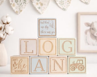 Holz Baby Namen Blöcke | Personalisierte Kinderzimmer Regal Dekor | Baby-Dusche-Geschenk
