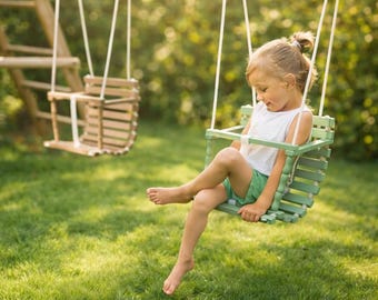 Baby Swing – Altalena da giardino in legno personalizzata per bambini, regalo per il primo compleanno