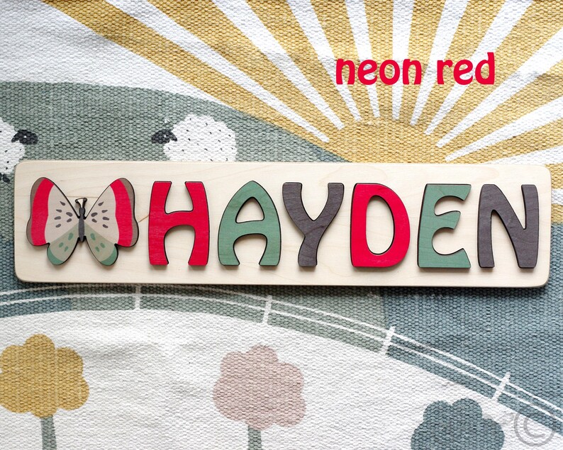 Wooden Name Puzzle, Name Puzzles For Toddlers, Personalized Toy, Personalized Baby Name, Birthday Gift, Christmas Gift, Nursery Decor image 4