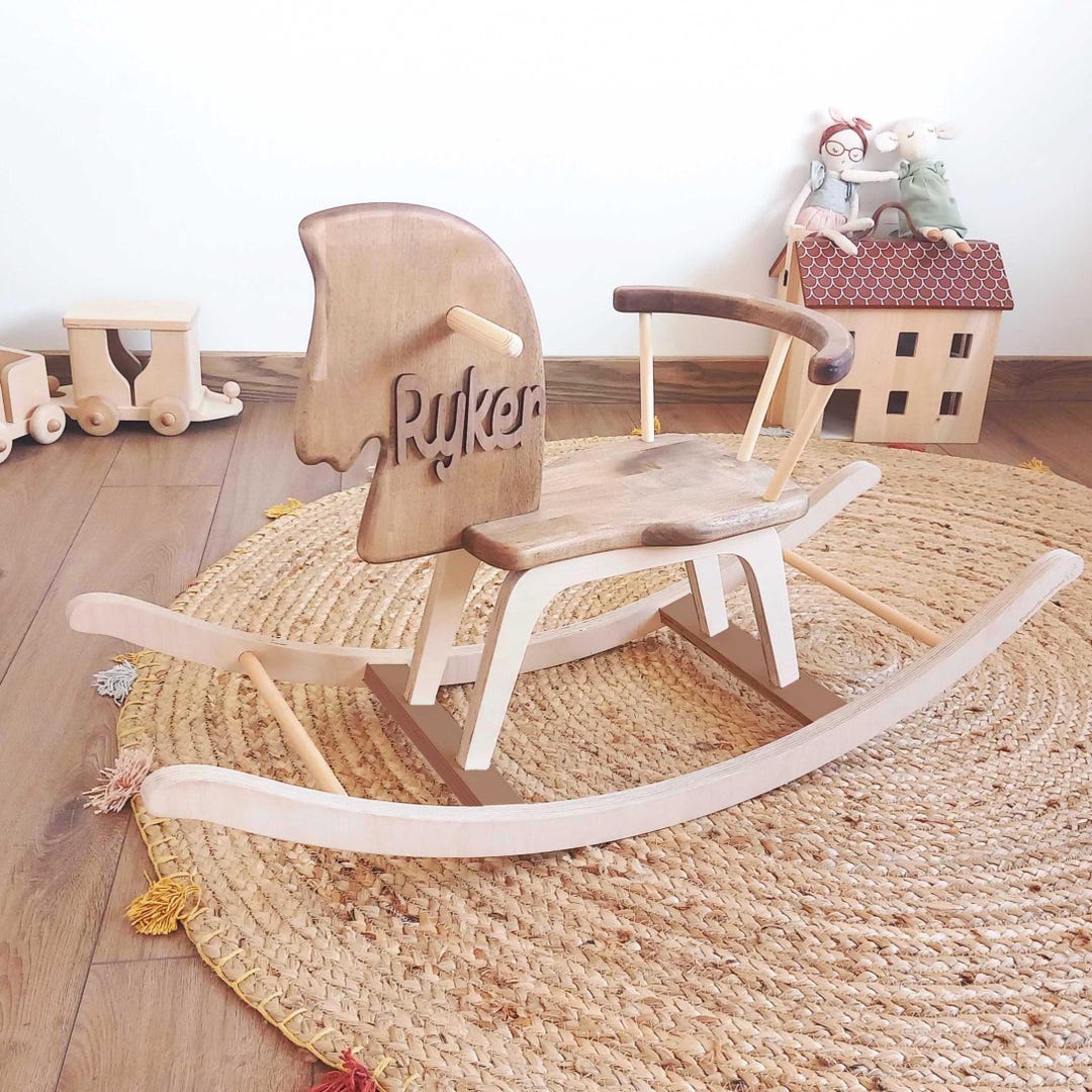 Wooden Rocking Horse, Christmas Baby Gift, Personalized Wooden Horse ...