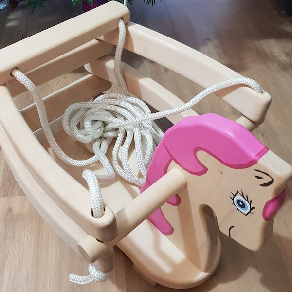 Wooden Handmade Horse Swing, Baby Swing, Handmade Children Toys Z301