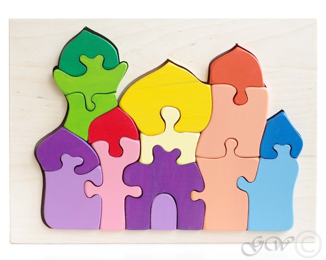 Wooden Puzzle Castle Wooden Toys Wooden Puzzle Princess Etsy