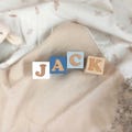 Personalized Wooden Baby Name Blocks for Nursery Bookshelf Decor product logo