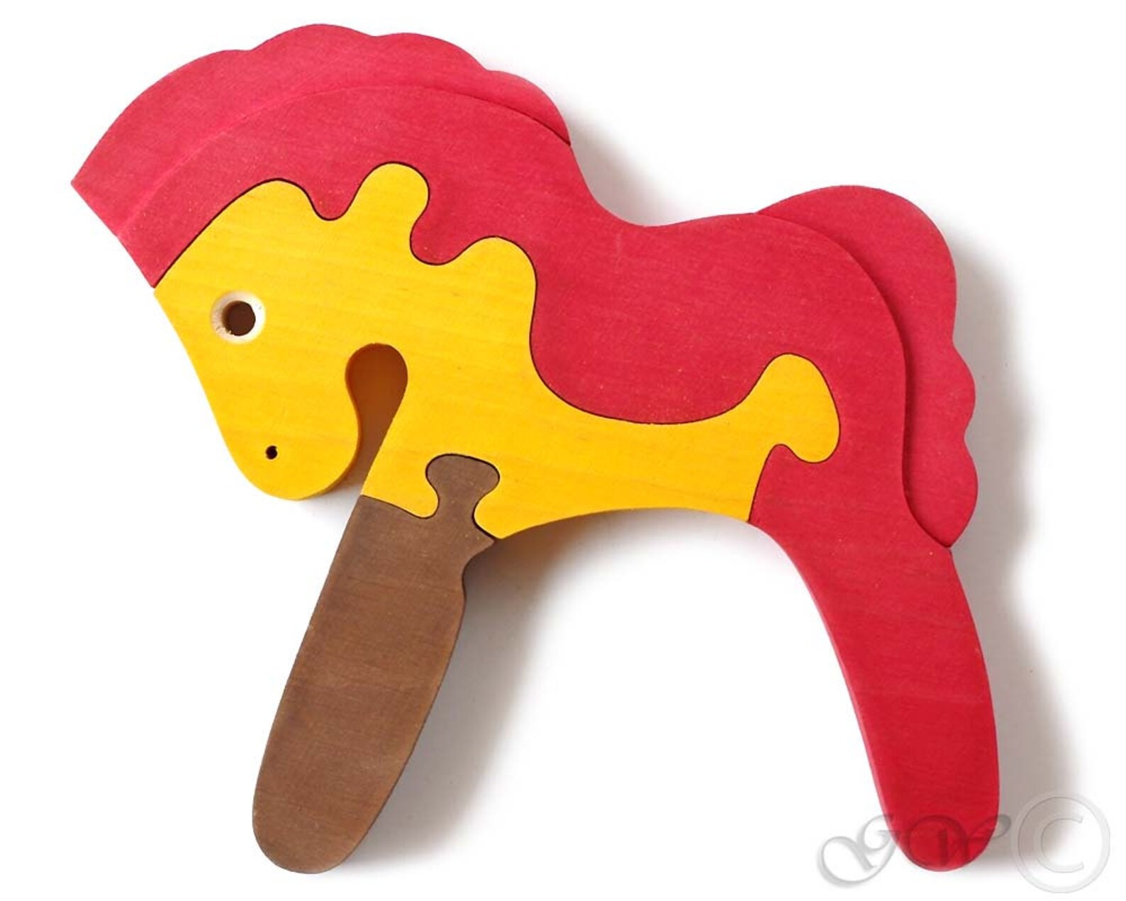 Wooden Puzzle Pony Wooden toys. Wooden Animal Puzzle Horse Etsy