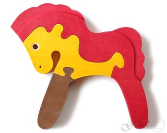 Wooden Puzzle Pony, Wooden toys. Wooden Animal Puzzle, Horse Puzzle M206