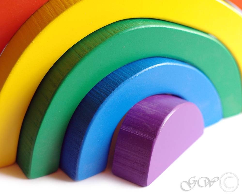 Wooden Toy Rainbow. Stacking Toy Waldorf Toddler Toy Rainbow Etsy
