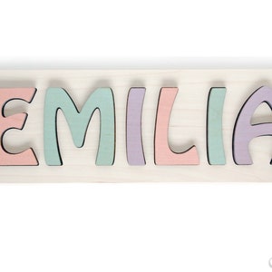Personalized Name, Puzzle Name, Personalized Toy, Nursery Decor, Christmas Gift, Birthday Gift, Pastel Colors, Custom Baby Gift, Rainbow image 6