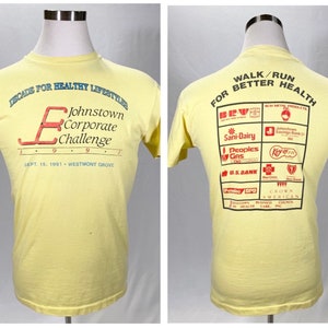 90s Single Stitch T-shirt Double Sided Design 1991 Vintage Johnstown Pennsylvania T-shirt - Size L