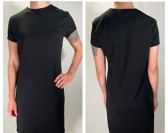 90s Jones New York Black Short Sleeve T-shirt Dress - Classic Vintage Little Black Dress - Size S/M
