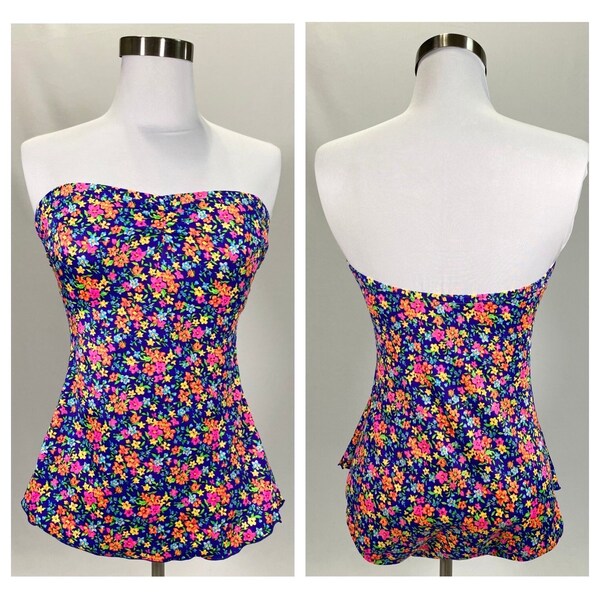 Strapless One Piece Swimsuit Etsy