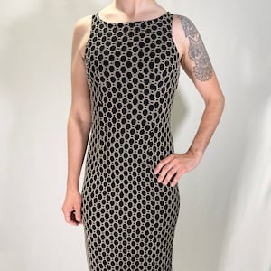 80s Black Lace Tank Dress Vintage Formal Dress Eveningwear Gown - Size XS/S