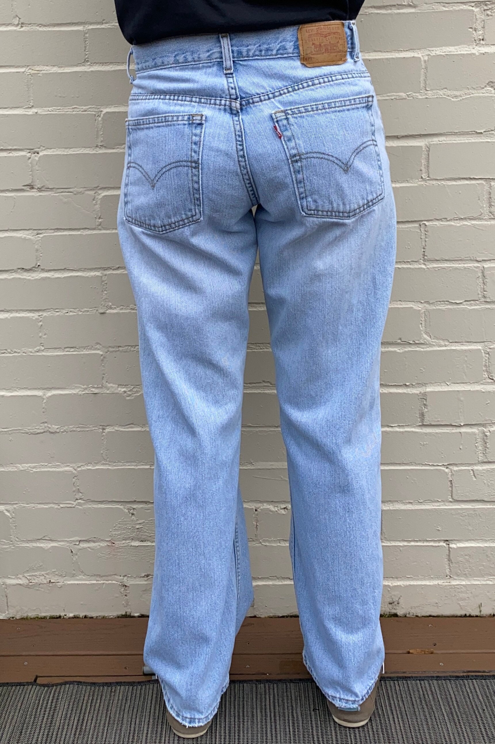 90s Levi's Light Wash Straight Leg Denim Jeans Vintage - Etsy